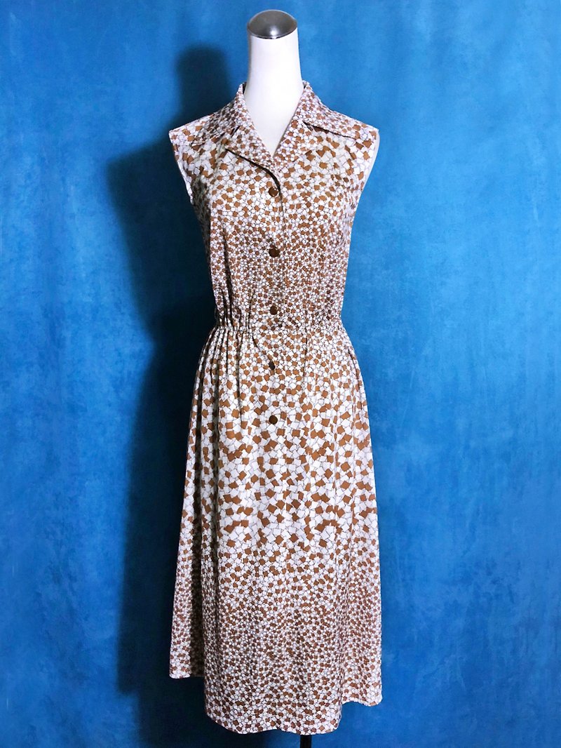 Vintage Totem Sleeveless Vintage Dress / Bring VINTAGE Abroad - One Piece Dresses - Polyester Brown