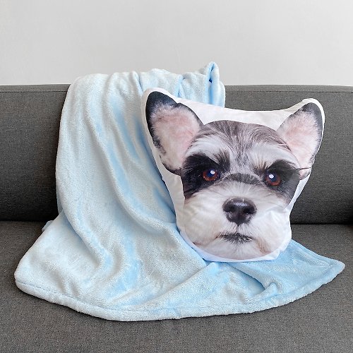 ITS CLOUD客製禮物 來圖定製 枕頭+冷氣毯二合一兩用抱枕 可拆卸 寵物人物頭像物體