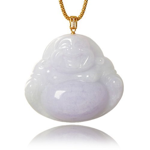 正佳珠寶 Gemsrich Jewelry 【正佳珠寶】翡翠 頂級芙蓉地紫羅蘭 彌勒大肚佛 19.9g 天然A貨