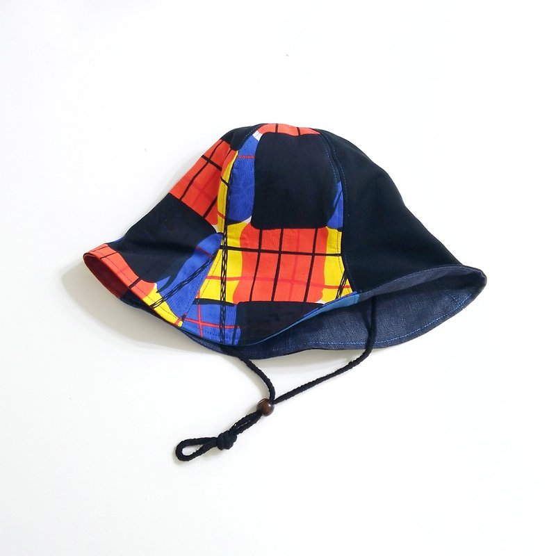 Hand-made double-sided design hat - หมวก - ผ้าฝ้าย/ผ้าลินิน สีแดง