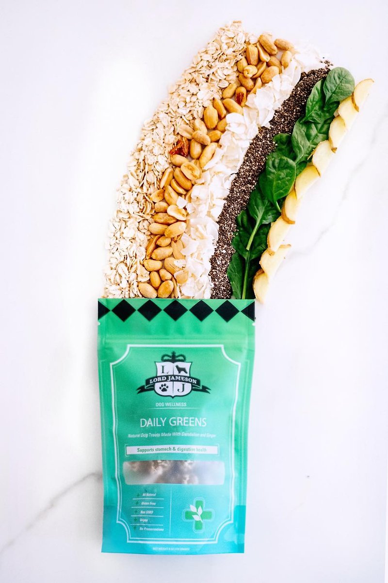 Lord Jameson Wellness Daily Greens Organic Dog Treats (Chia Seeds + Spinach) - ขนมคบเคี้ยว - อาหารสด สีน้ำเงิน