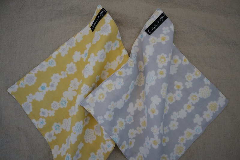 Double yarn handkerchief (small flower string) - ผ้าเช็ดหน้า - ผ้าฝ้าย/ผ้าลินิน 