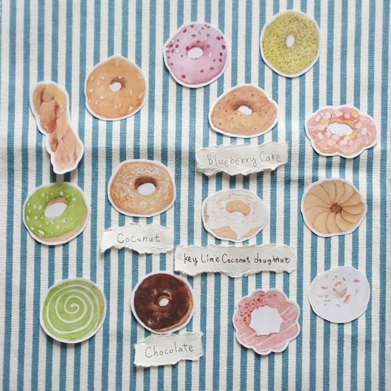 Fairy Pills Hand Painted Donut Sticker - สติกเกอร์ - กระดาษ 