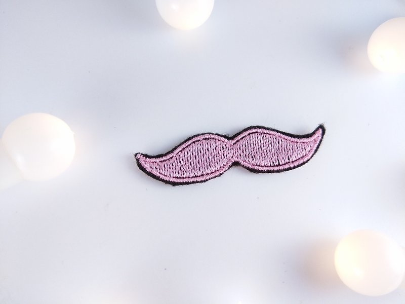 beard patch, patches iron on,applique, Jacket patch, Embroidered - Other - Other Materials Pink