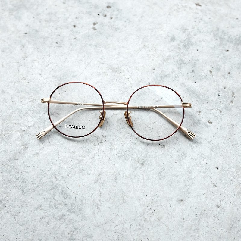 【目目商行】韓國 新款 復古特色圓框 鈦金屬 鈦鼻墊 玳瑁金 - 眼鏡/眼鏡框 - 其他材質 多色