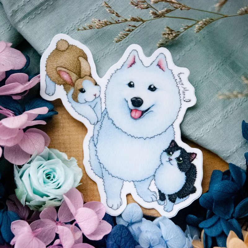 【貓瘋子】小黑與大白行李箱貼B / 行李箱貼紙 - 貼紙 - 塑膠 多色