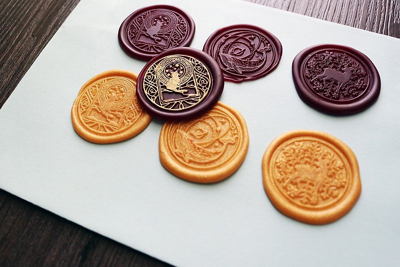 Elegant two-color hand-painted sealing wax sheet super practical self-adhesive 2 groups of diy material gift decoration packaging - อื่นๆ - ขี้ผึ้ง 