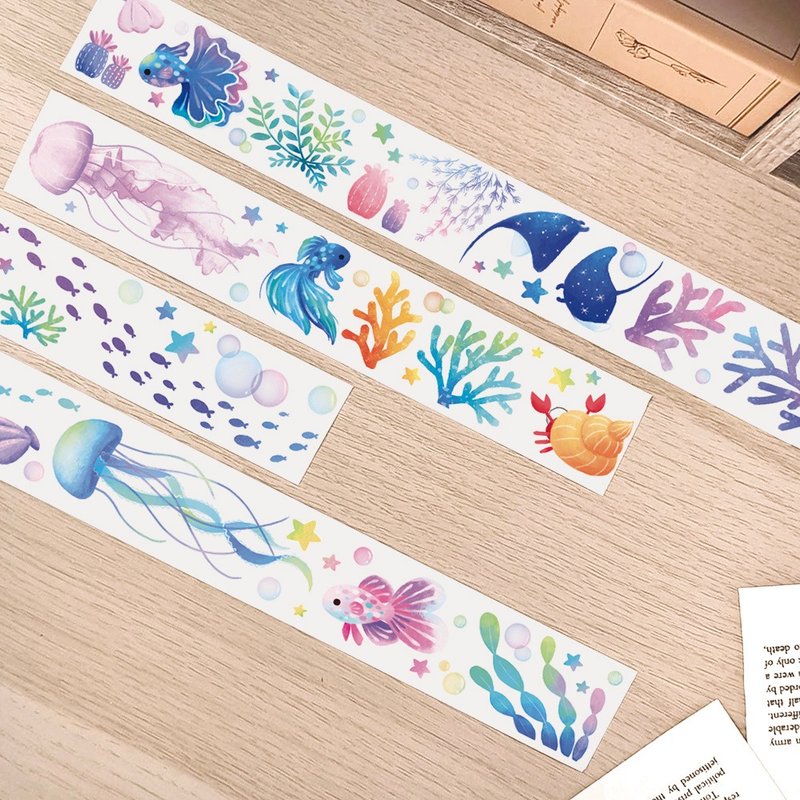 【Ocean】40mm Japanese Washi Tape - สติกเกอร์ - กระดาษ หลากหลายสี