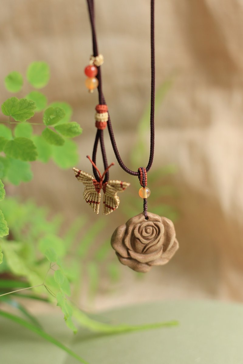 壹染指香品 | 戀花 | 古法天然合香牌 | 清賞雅玩 芳香化濁 - 項鍊 - 植物．花 