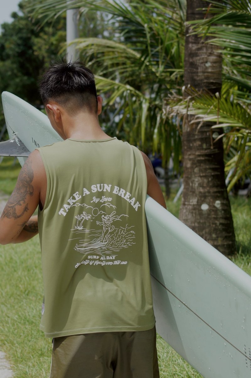 Retro surf vest - เสื้อกั๊กผู้ชาย - เส้นใยสังเคราะห์ สีเขียว