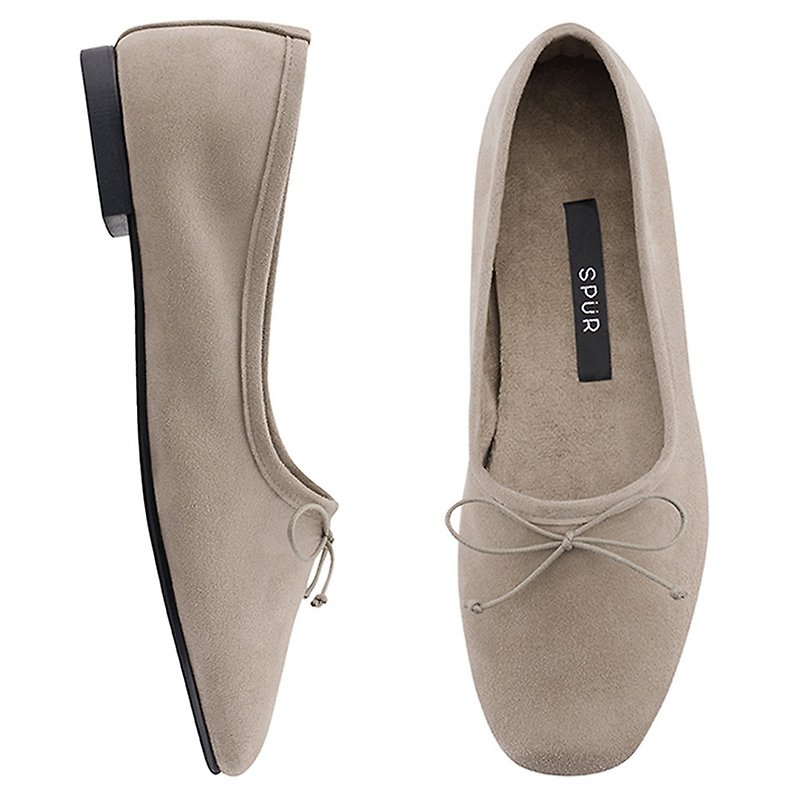 PRE-ORDER SPUR Pluffy Flat OF8065 dark beige - Mary Jane Shoes & Ballet Shoes - Faux Leather 