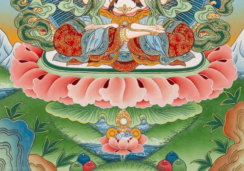 観音菩薩のタンカ、チベット ◇六字咒観音菩薩タンカ／仏画／チベット-A2 - TashiTage