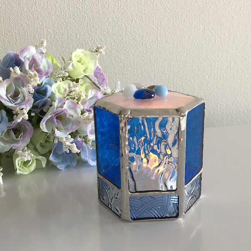 Sweet night LED candle holder Caribbean Blue Bay View - Candles & Candle Holders - Glass Blue