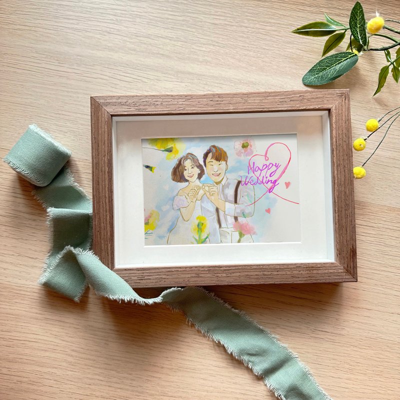 Customized ink painting with wooden frame - gift | commemoration - ภาพวาดบุคคล - กระดาษ 