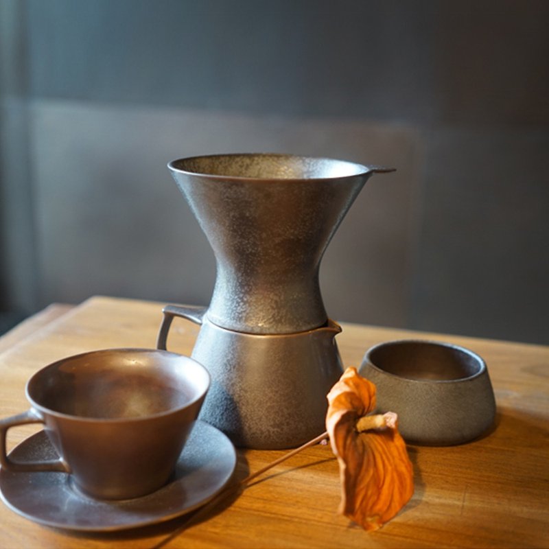 TIMEMORE Thai Motianmu Ceramic Hand-made Coffee Pot Five-piece Set-Black Iron Black