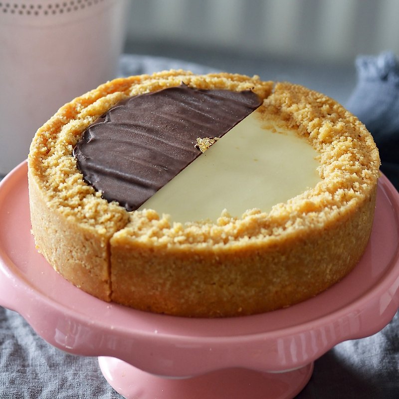 艾波索【幸福雙拼乳酪6吋】A款(原味+巧克力) - 蛋糕/甜點 - 新鮮食材 咖啡色