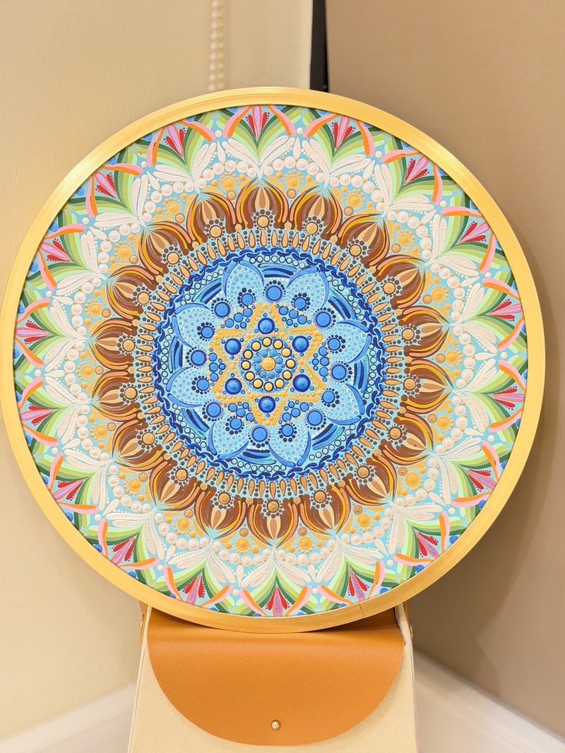 客製靈魂能量曼陀羅 五行解析  提升頻率  專屬祝福 圓滿人生 - 似顏繪/客製畫 - 棉．麻 