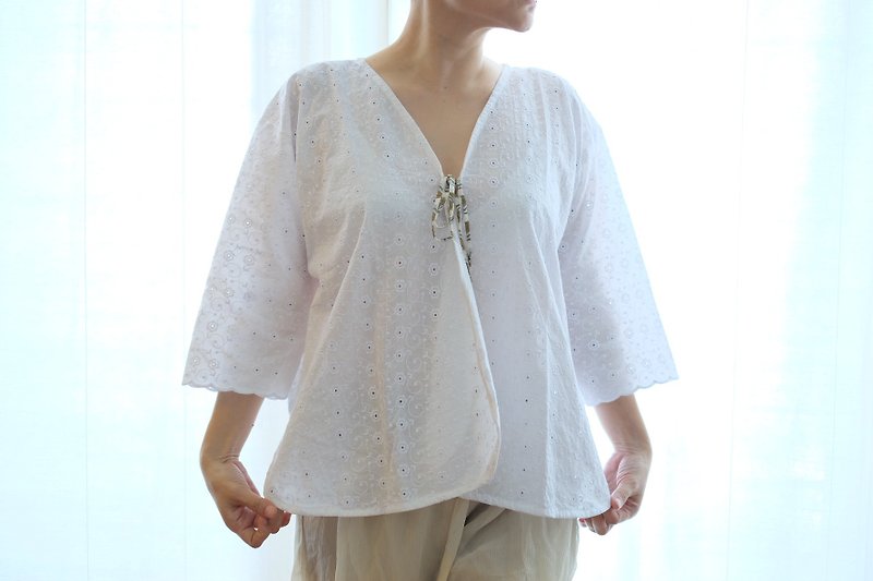 Hana White for Her - เสื้อผู้หญิง - ผ้าฝ้าย/ผ้าลินิน ขาว