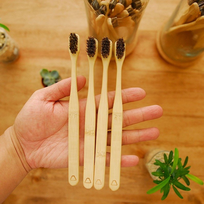 Love word addiction, vitality, horse, bamboo, toothbrush, custom combination, 4 groups, free shipping - Other - Bamboo Brown