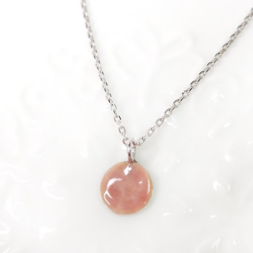 A Jewelry 粉嫩水波紋 純銀 琺瑯 項鍊 海洋泡泡 可訂製 情人節禮物
