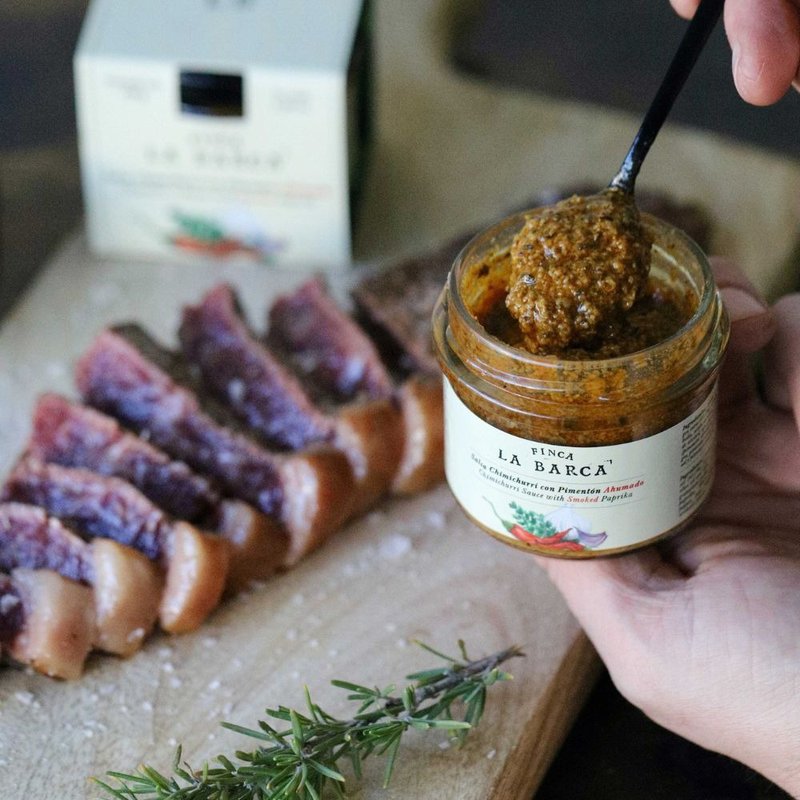 FINCA LA BARCA Smoked Red Pepper CHIMICHURI Green Sauce - Jams & Spreads - Fresh Ingredients 