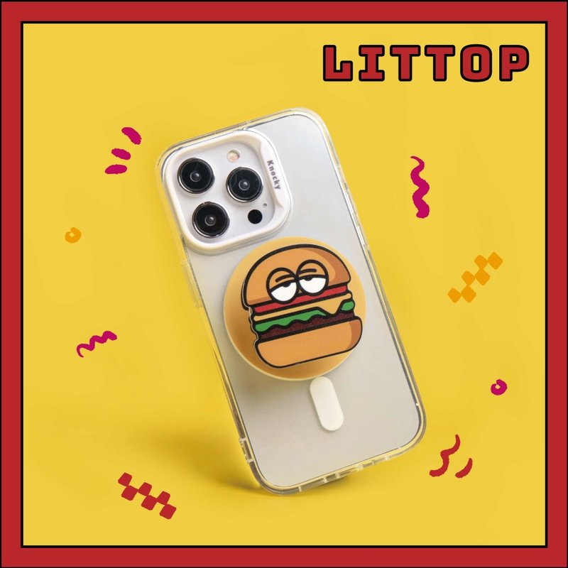 Nitou LITTOP co-branded model | MagSafe magnetic mobile phone airbag holder [World-weary Castle] - อุปกรณ์เสริมอื่น ๆ - วัสดุอื่นๆ สีกากี