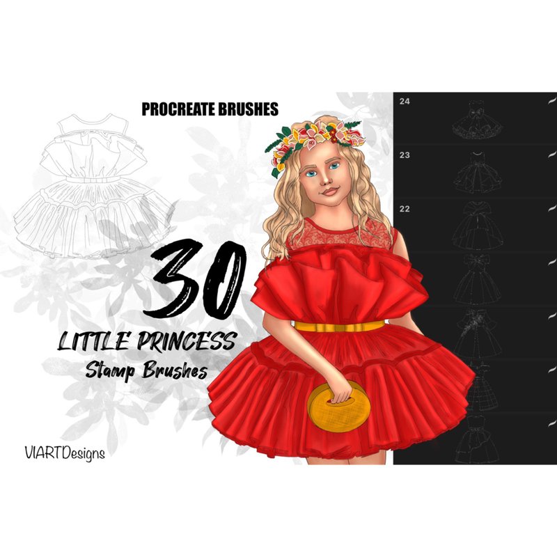 30 Fashion little dresses for Procreate App - 手工藝教學/工具書 - 其他材質 