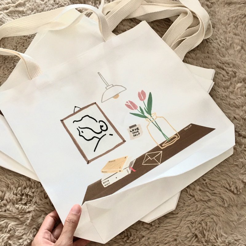 Tote Bag: Flower in my room - 其他 - 其他材質 粉紅色