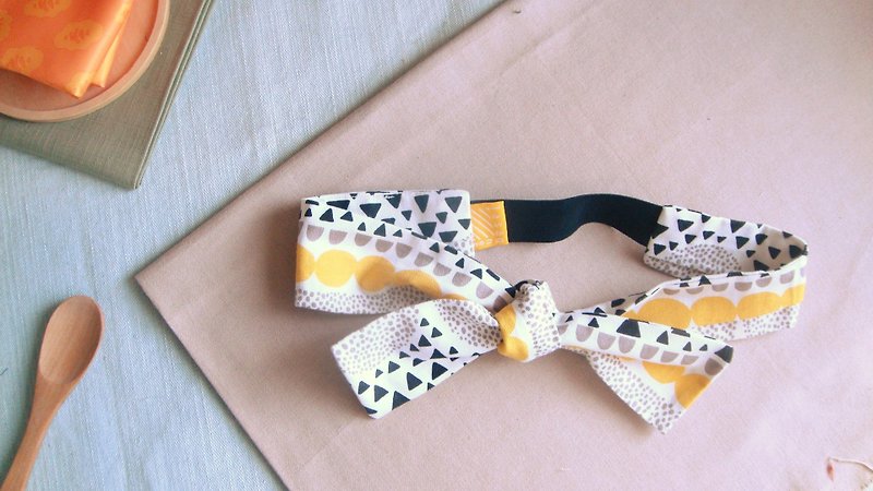 Lemon Melaleuca Pie l South Korea Melaleuca Series l Bow tie tie headband - Headbands - Cotton & Hemp Yellow