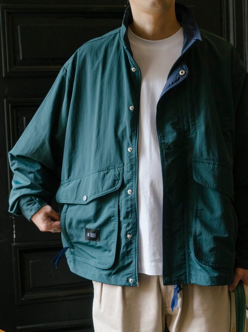 Lab Store JACKET 秋冬立領防水風衣外套 日系戶外寬鬆多口袋復古休閒設計