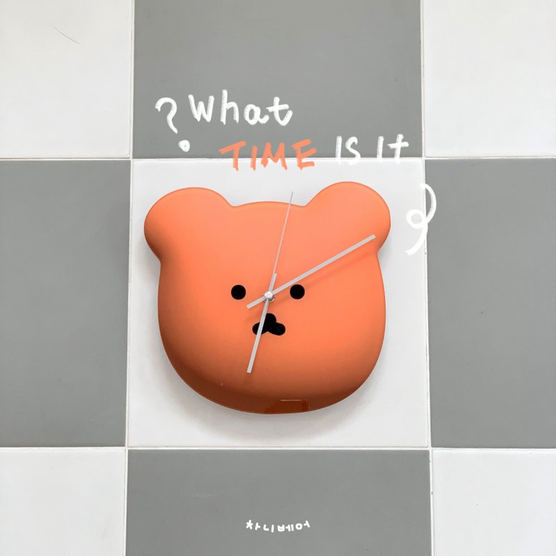 Chanibear Wall Clock (Silent) - 時鐘/鬧鐘 - 塑膠 咖啡色