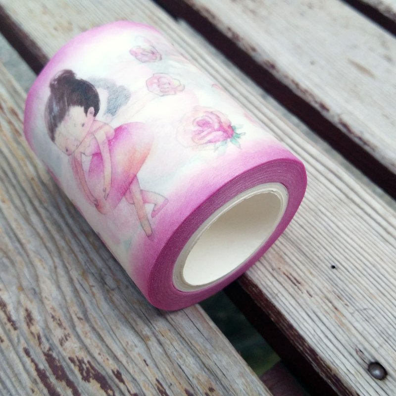 {139} Ballet girls，Masking tape - Washi Tape - Paper Pink