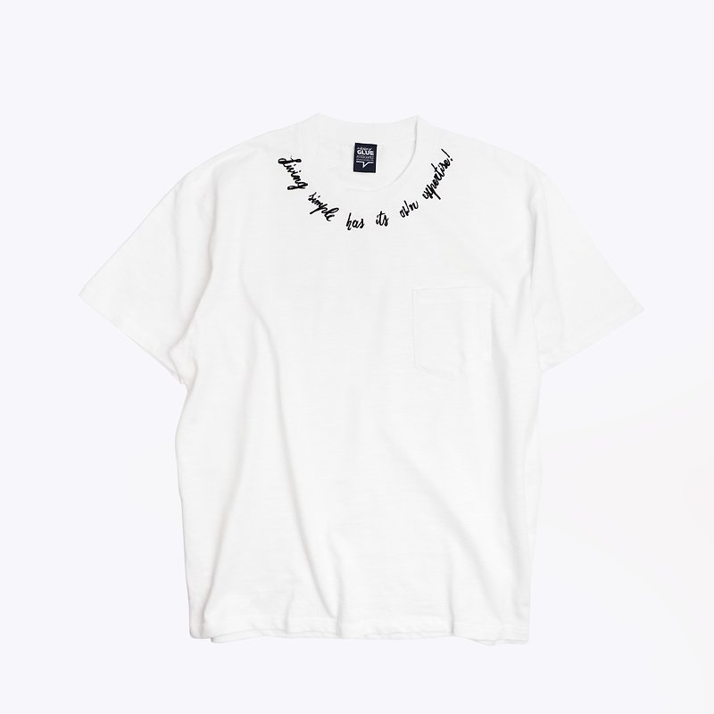 和風コットンTシャツ「シンプルな暮らしには独自のノウハウがあります」 - トップス ユニセックス - コットン・麻 ホワイト