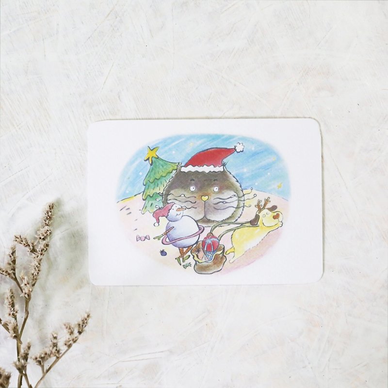 Jeep Planet Christmas Party Christmas Card / Postcard with Envelope - Cards & Postcards - Paper Multicolor