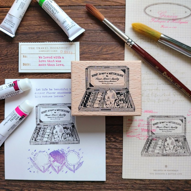 Stationery Bunny Stamp- KumaYankee X Grandma Stationery - Stamps & Stamp Pads - Wood 