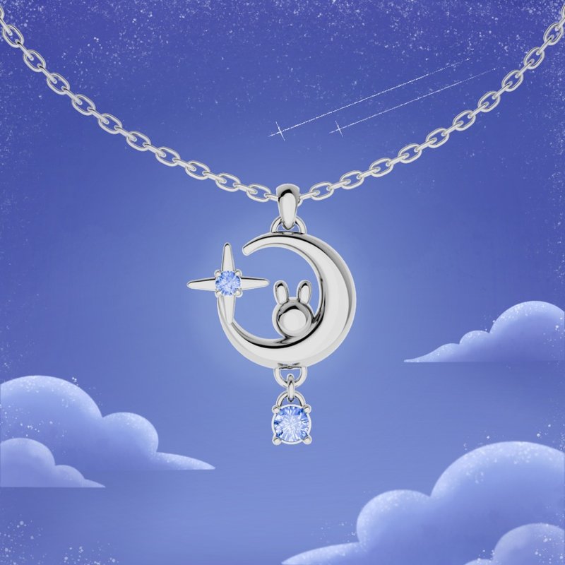 夢月 月漫心願 項鍊 | Moonlit Desire Necklace | Lumichu jewel - 項鍊 - 不鏽鋼 銀色