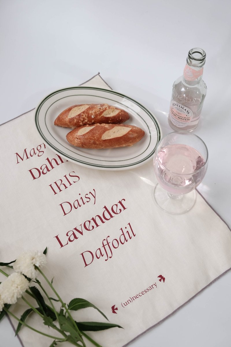 Natural linen napkin / Fabric poster (Cream)