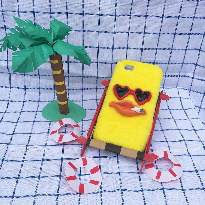 Summer Duck phone case - เคสแท็บเล็ต - วัสดุอื่นๆ สีเหลือง