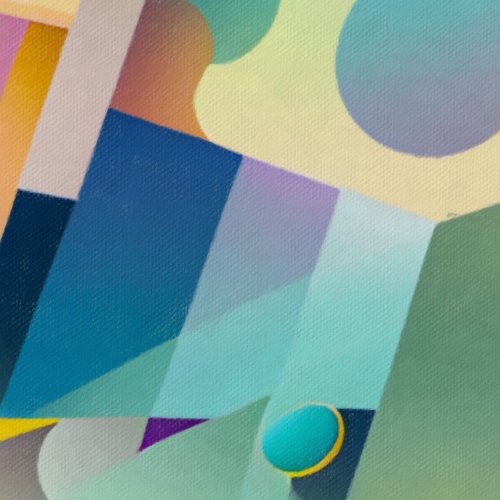 抽象アクリル画 幾何学的形状 幾何学的な抽象アート キャンバスに青い