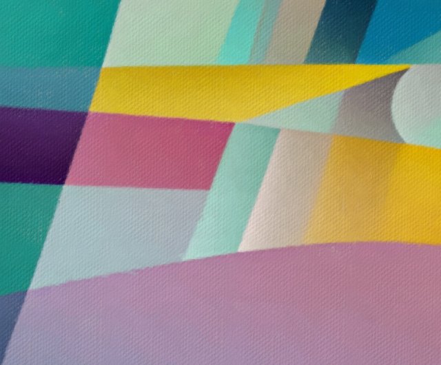 抽象アクリル画 幾何学的形状 幾何学的な抽象アート キャンバスに青い