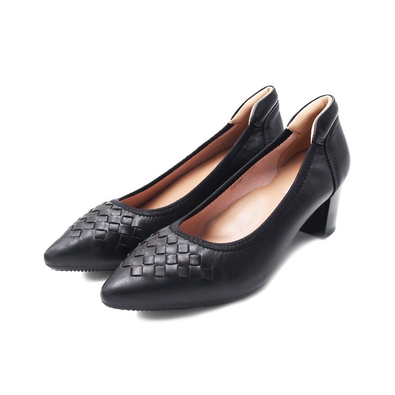 W&M (Female) Classic Pointed Diamond Heels Women's Shoes-Black (Also Apricot) - รองเท้าส้นสูง - ยาง 