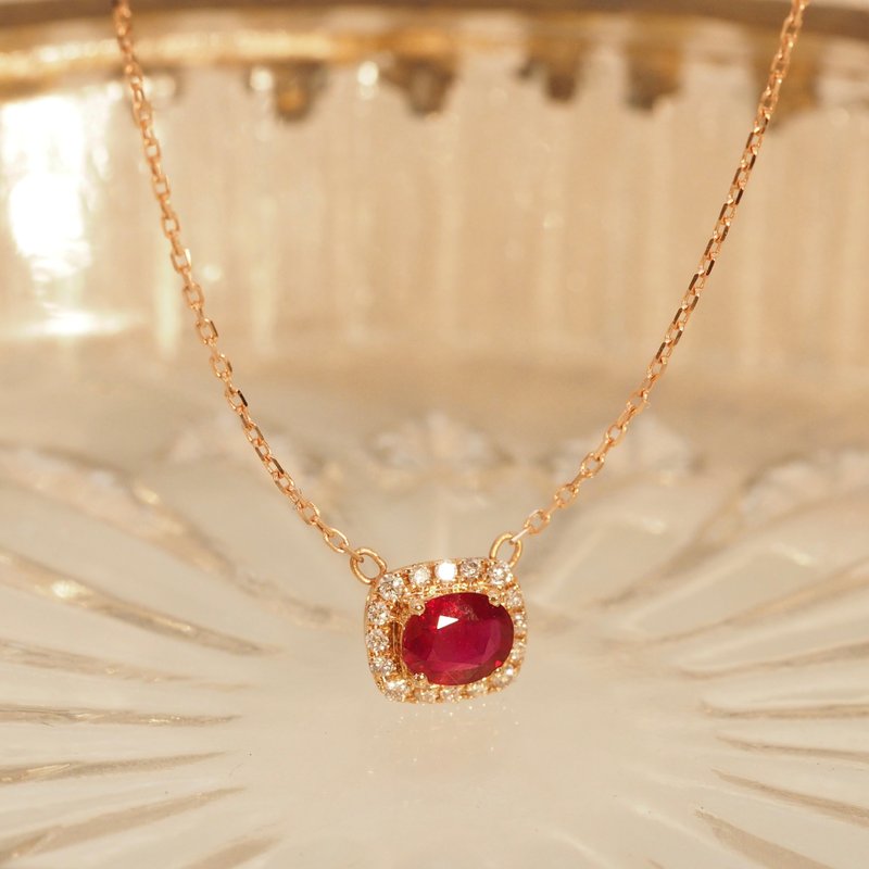 18K金鴿血紅寶石糖果項鏈18K Gold Mega Pigeon Blood Ruby Gem C - 項鍊 - 貴金屬 