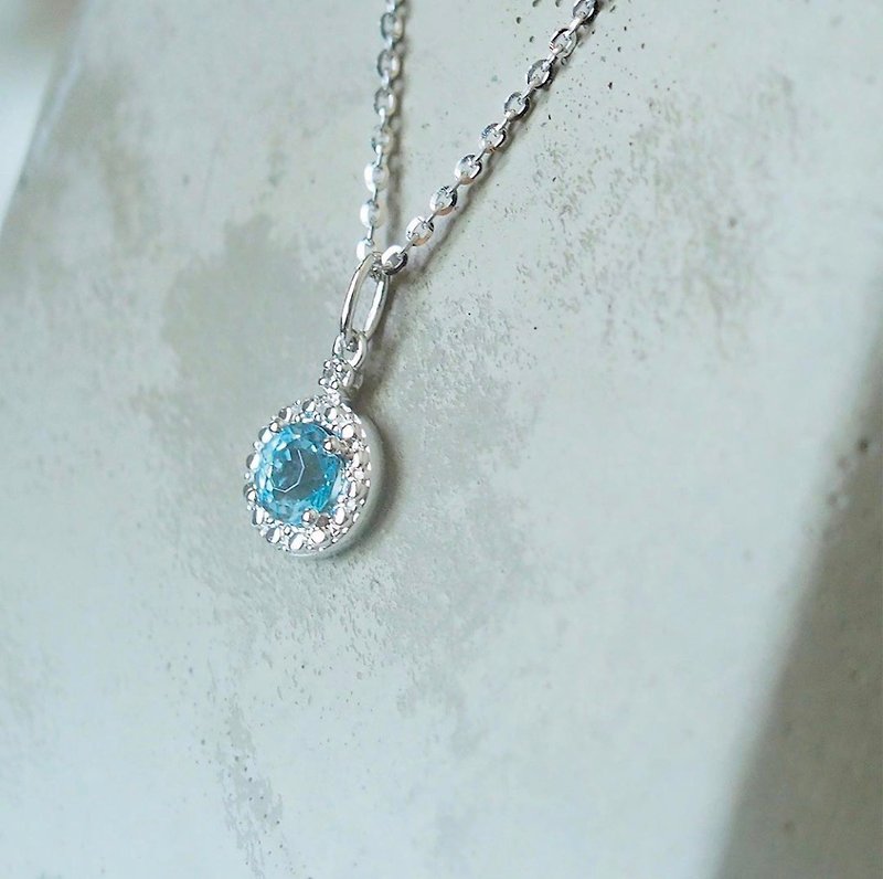 寶石的力量 Power | 18K金鑽石頸鏈 (可客製化) - 項鍊 - 鑽石 藍色