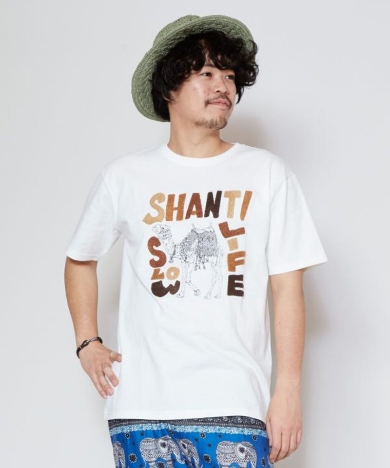 【熱門預購】Amina×grn  SHANTI和平駱駝簇絨T恤 (2色) JSU-4204 - 男 T 恤 - 棉．麻 