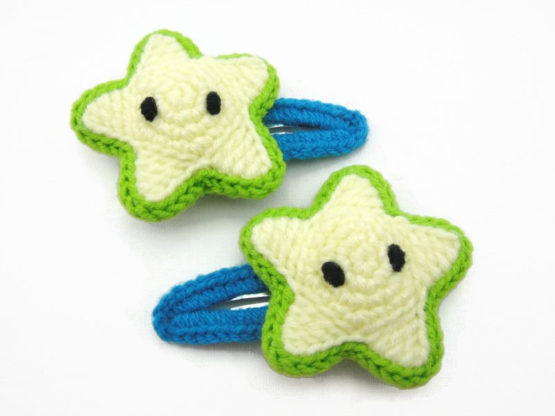 Crochet Snap Clip Hair Clip Accessories - Star Fruit - 髮夾/髮圈 - 聚酯纖維 黃色