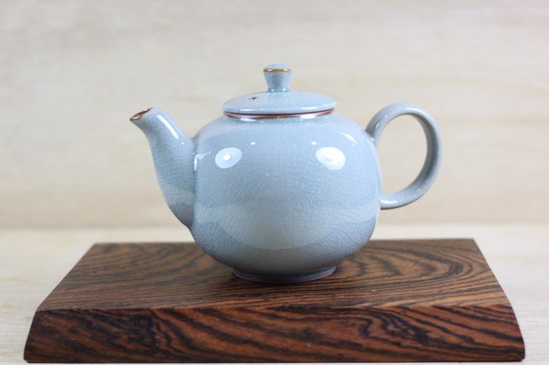 【畢業謝師禮】哥窯 冰裂紋 圓滿茶壺 陶藝名家葉敏祥作品 - 茶壺/茶杯/茶具 - 陶 