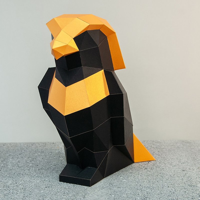 Ask a design DIY hand-made paper model gift ornaments Egyptian god-the little eagle god Horus - ของวางตกแต่ง - กระดาษ สีทอง