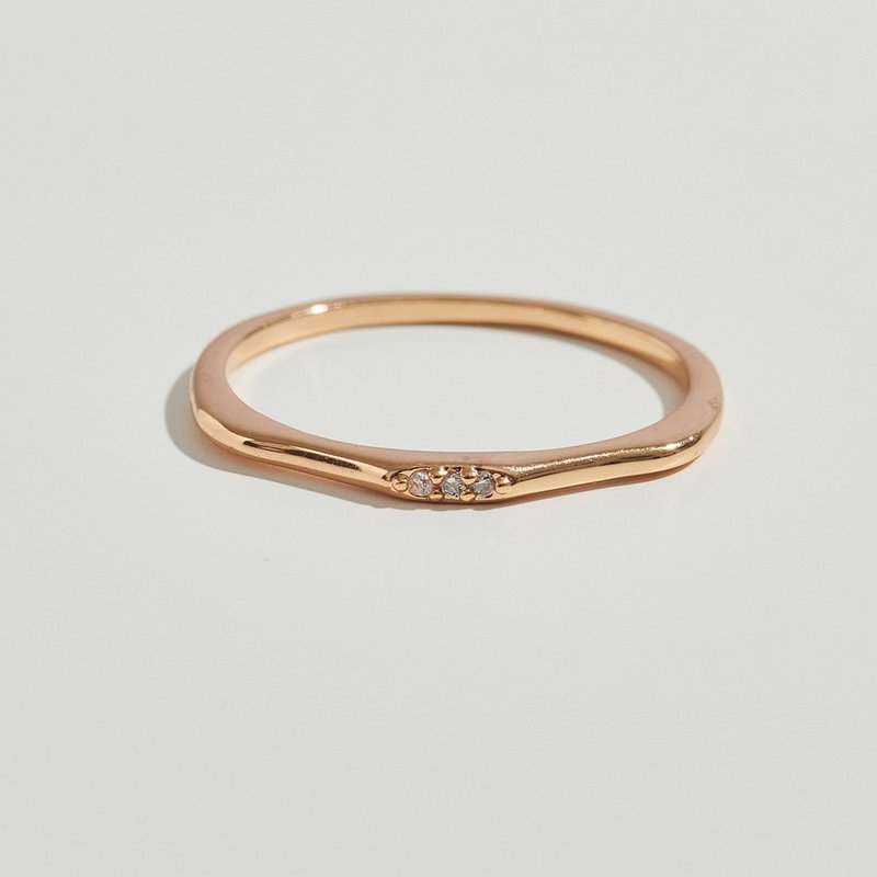 簡鑽線條戒指(共3色) 細閃/精緻/質感/簡約 - 戒指 - 銅/黃銅 