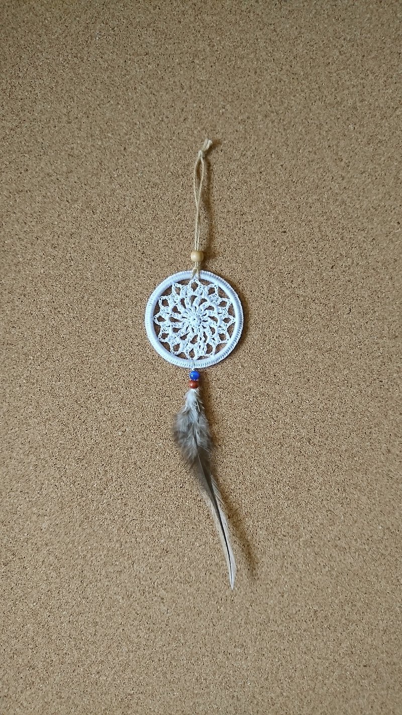 Lace woven dream catcher [days thinking, chasing dreams] white - Items for Display - Cotton & Hemp White