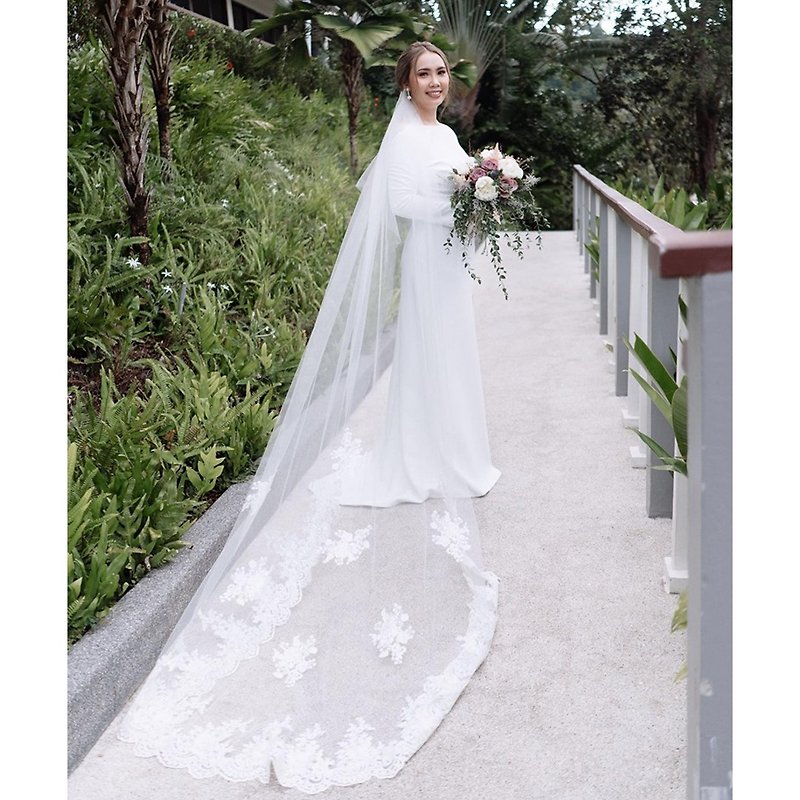 Royal Length lace Wedding veil